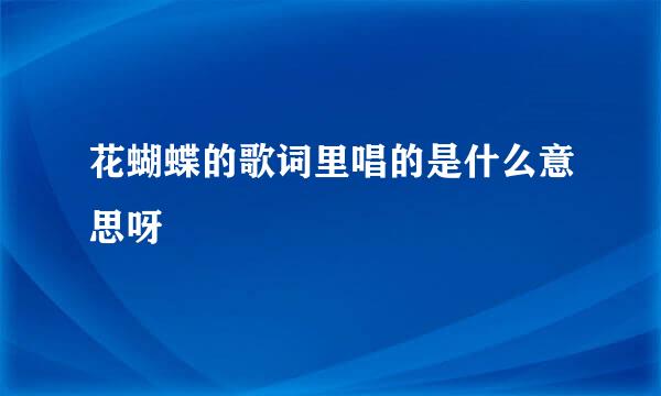 花蝴蝶的歌词里唱的是什么意思呀