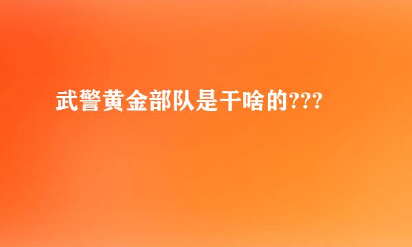 武警黄金部队是干啥的???