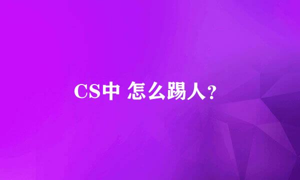 CS中 怎么踢人？