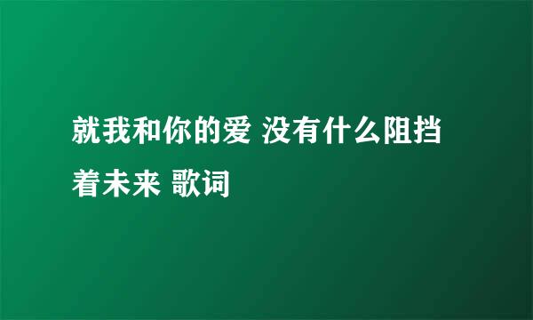 就我和你的爱 没有什么阻挡着未来 歌词