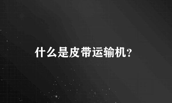 什么是皮带运输机？