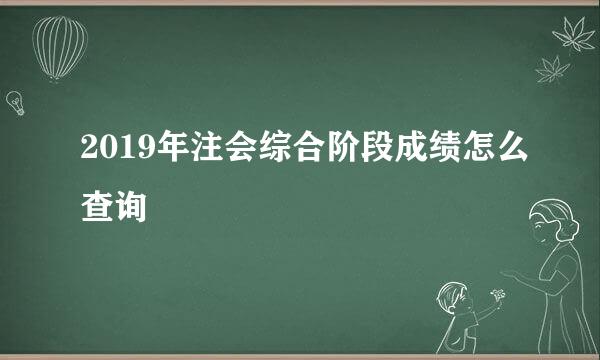 2019年注会综合阶段成绩怎么查询