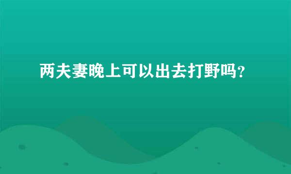 两夫妻晚上可以出去打野吗？