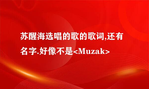 苏醒海选唱的歌的歌词,还有名字.好像不是<Muzak>