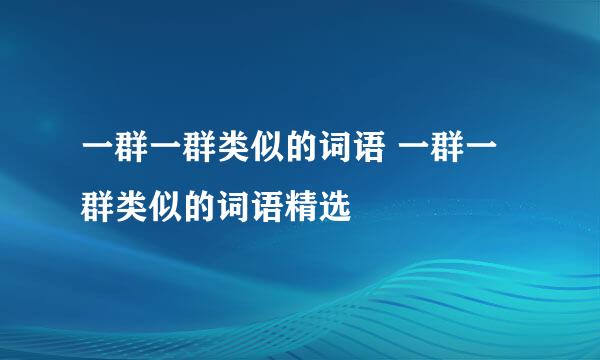 一群一群类似的词语 一群一群类似的词语精选