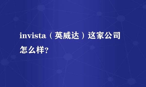 invista（英威达）这家公司怎么样？