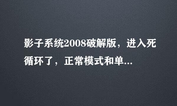 影子系统2008破解版，进入死循环了，正常模式和单一模式都进不了。