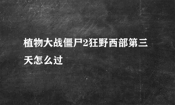 植物大战僵尸2狂野西部第三天怎么过