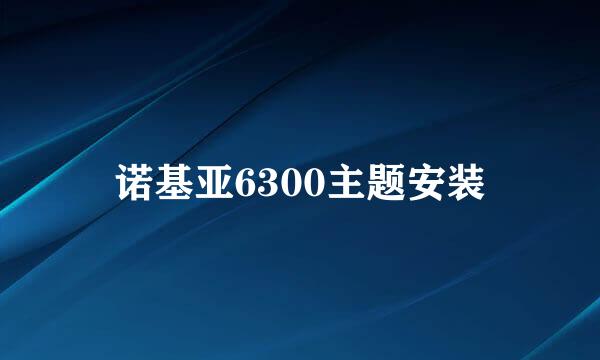 诺基亚6300主题安装