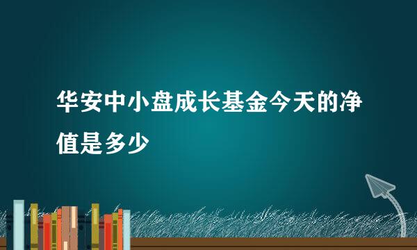 华安中小盘成长基金今天的净值是多少