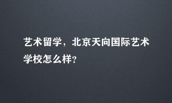 艺术留学，北京天向国际艺术学校怎么样？