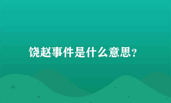 饶赵事件是什么意思？