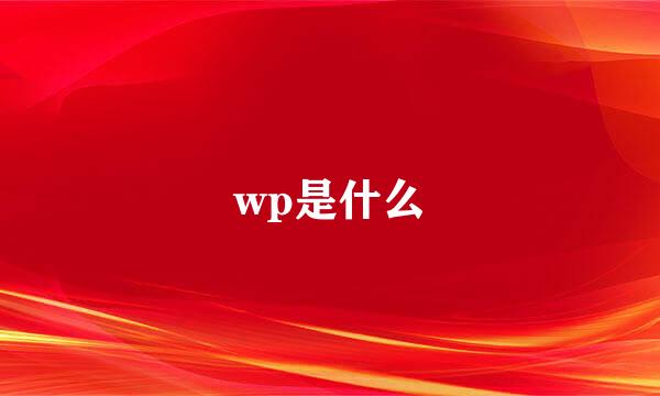 wp是什么