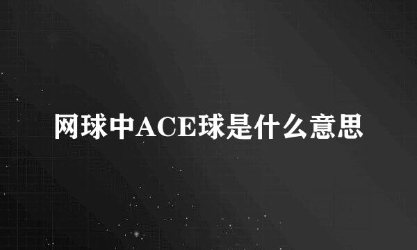 网球中ACE球是什么意思