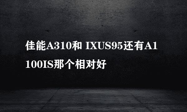 佳能A310和 IXUS95还有A1100IS那个相对好