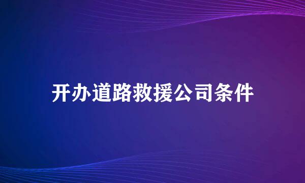 开办道路救援公司条件