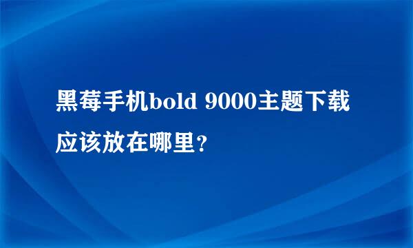 黑莓手机bold 9000主题下载应该放在哪里？