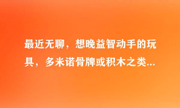 最近无聊，想晚益智动手的玩具，多米诺骨牌或积木之类的，我也不小了，启蒙玩具就免了吧。各位大侠推荐一