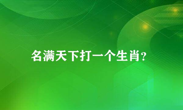 名满天下打一个生肖？