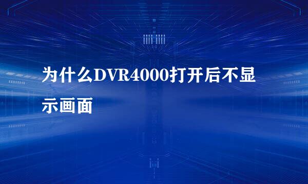 为什么DVR4000打开后不显示画面