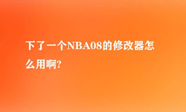 下了一个NBA08的修改器怎么用啊?