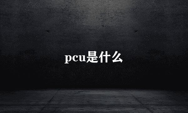 pcu是什么