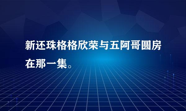 新还珠格格欣荣与五阿哥圆房在那一集。