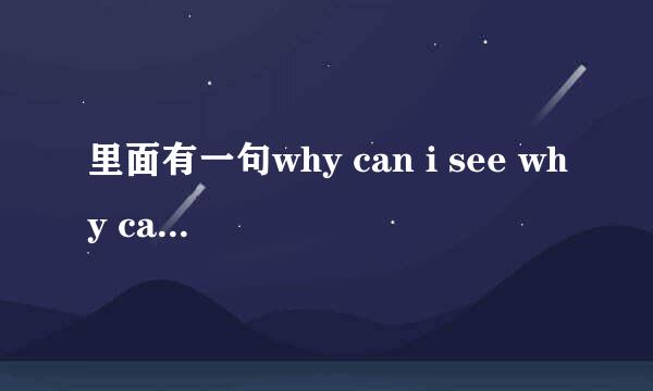 里面有一句why can i see why can i see for 的英文歌