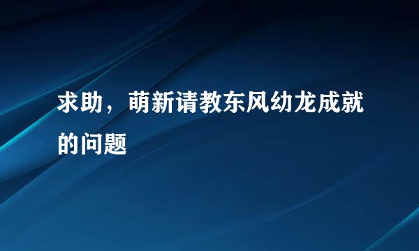 求助，萌新请教东风幼龙成就的问题