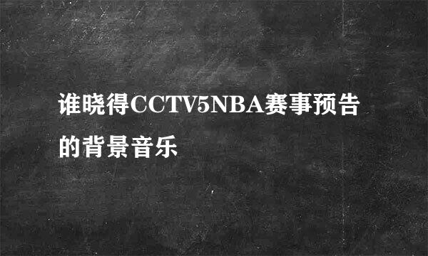 谁晓得CCTV5NBA赛事预告的背景音乐