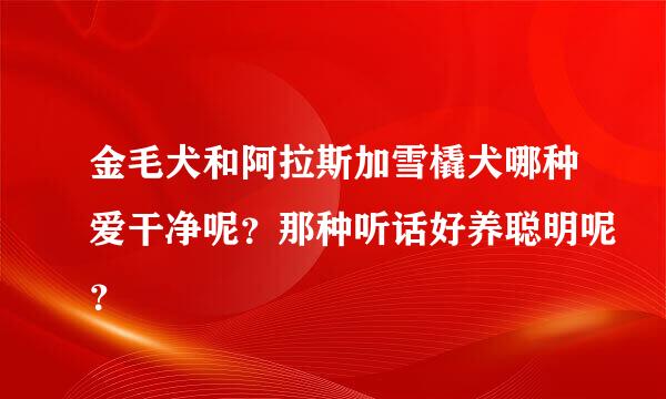 金毛犬和阿拉斯加雪橇犬哪种爱干净呢？那种听话好养聪明呢？