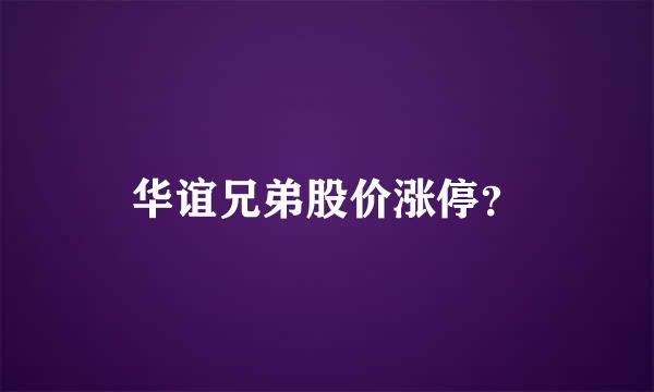 华谊兄弟股价涨停？