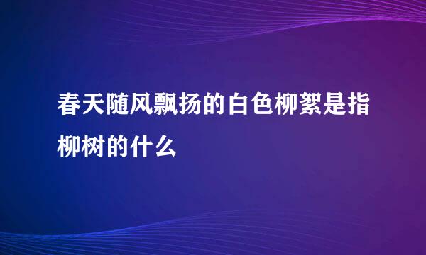 春天随风飘扬的白色柳絮是指柳树的什么