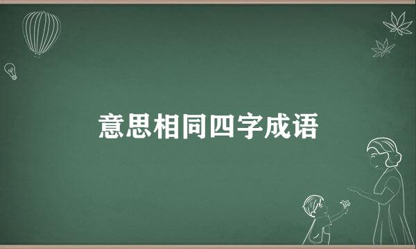 意思相同四字成语