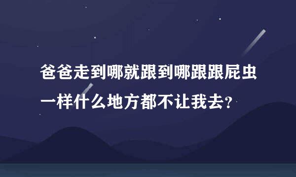 爸爸走到哪就跟到哪跟跟屁虫一样什么地方都不让我去？