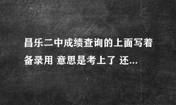 昌乐二中成绩查询的上面写着备录用 意思是考上了 还是没考上