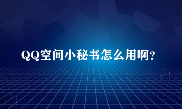 QQ空间小秘书怎么用啊？