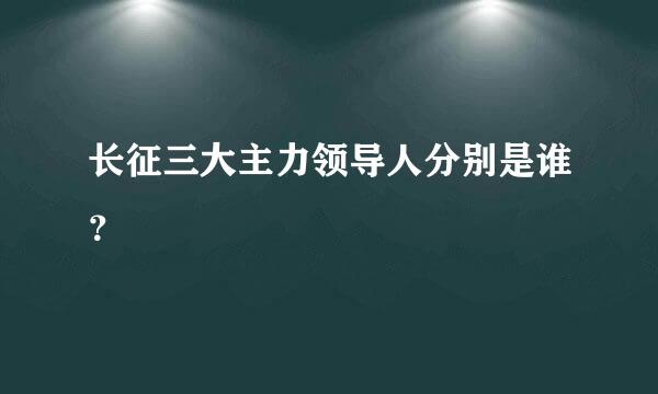 长征三大主力领导人分别是谁？