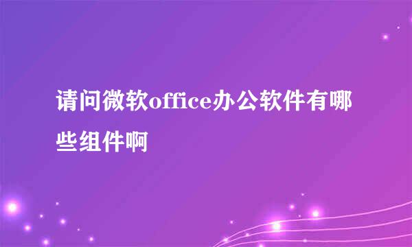 请问微软office办公软件有哪些组件啊