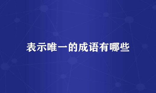 表示唯一的成语有哪些