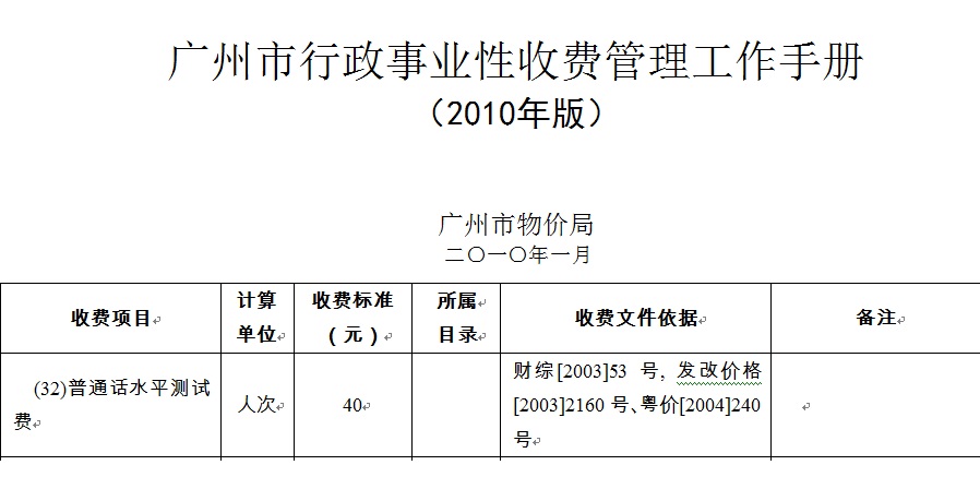 广外艺的普通话测试，价格是多少？