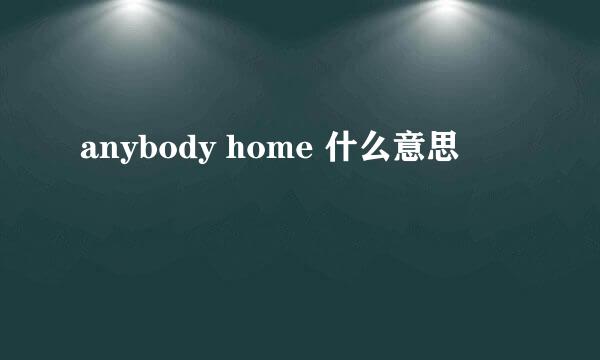 anybody home 什么意思