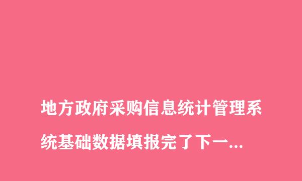 
地方政府采购信息统计管理系统基础数据填报完了下一步如何上报
