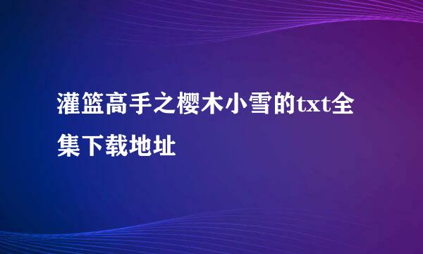 灌篮高手之樱木小雪的txt全集下载地址