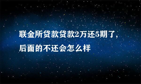 联金所贷款贷款2万还5期了,后面的不还会怎么样