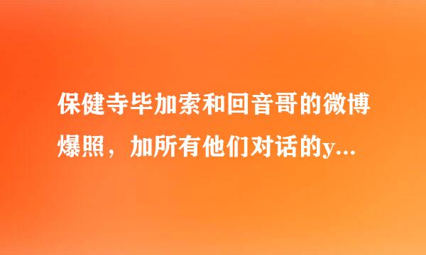 保健寺毕加索和回音哥的微博爆照，加所有他们对话的yy录音。