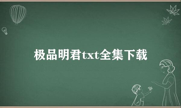 极品明君txt全集下载