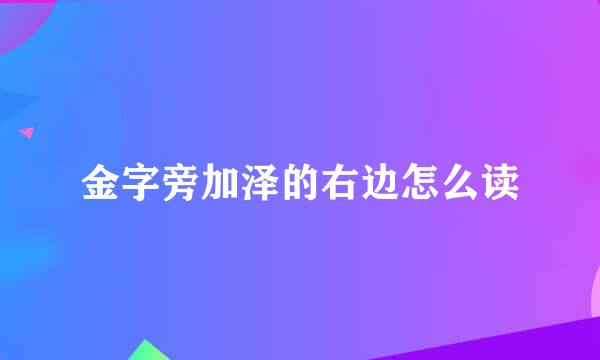 金字旁加泽的右边怎么读