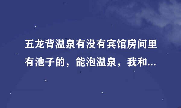 五龙背温泉有没有宾馆房间里有池子的，能泡温泉，我和对象去，明白？要环境好点的？