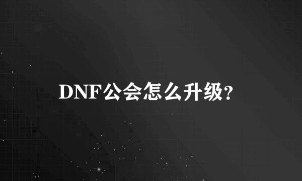 DNF公会怎么升级？